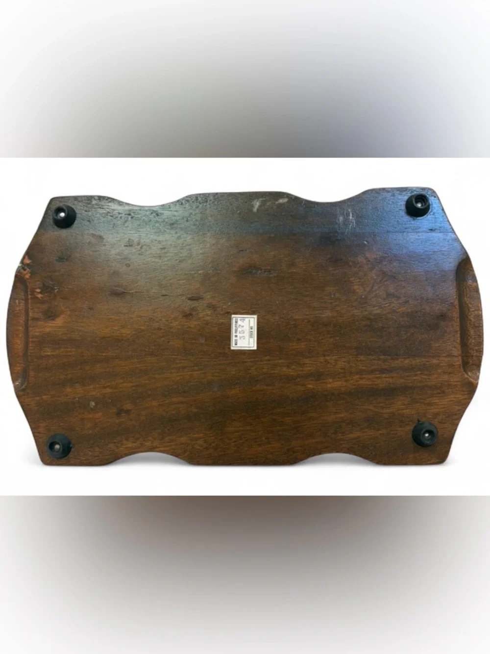 Vintage Ceramic Strawberry Tile Wooden Serving Tray Platter Cottagecore Decor